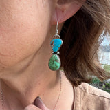 Royston Turquoise + Verde Valley Variscite + Sterling Silver Earrings