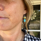 Palomino Turquoise + Blue Ridge Turquoise + Sterling Silver Earrings