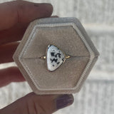 White Buffalo + 14K Gold Ring • Size 7