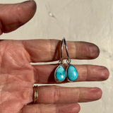 Blue Ridge Turquoise + Sterling Silver Hoop Earrings