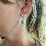 Emerald Valley Turquoise + Sterling Silver Huggie Earrings