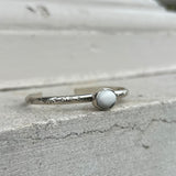 White Buffalo + Sterling Silver Stacker Cuff