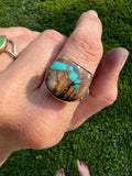 Royston Ribbon Turquoise + Sterling Silver Ring - Size 8.5