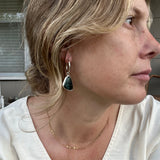 New Lander Variscite + Sterling Silver Hoop Earrings