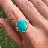 Royston Turquoise + Sterling Silver Ring • Size 9.5