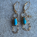 Ithaca Peak Turquoise + 14K Gold Hoops