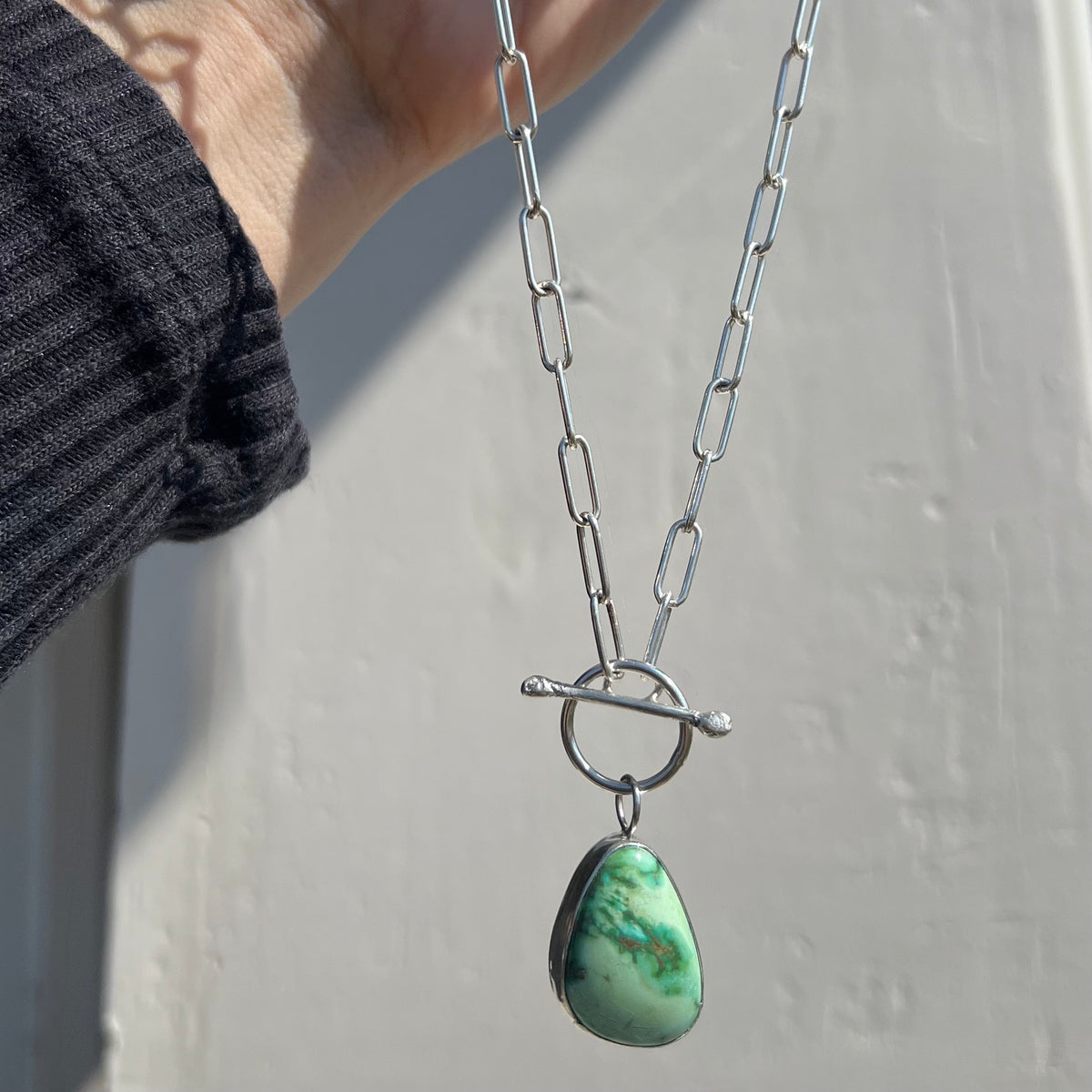 Verde Valley Variscite + Sterling Silver Necklace – Swaying Grass