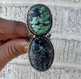New Lander Variscite + Sterling Silver Ring • Size 10
