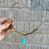 Sleeping Beauty Turquoise + Sterling Silver Cuff Necklace