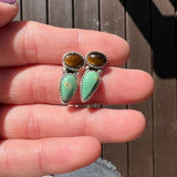 King’s Manassa Turquoise + Tiger’s Eye + Sterling Silver Earrings