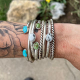 White Buffalo + Sterling Silver Stacker Cuff