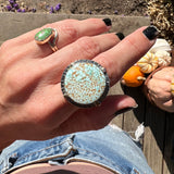 No. 8 Turquoise + Sterling Silver + 14k Gold MTO