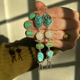 Kingman Turquoise + Moonstone + Sonoran Gold Turquoise + No. 8 Turquoise + Sterling Silver Earrings