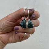 New Lander Variscite + Sterling Silver Hoop Earrings