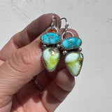 Palomino Turquoise + Whitewater Turquoise + Sterling Silver Earrings