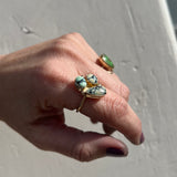 New Lander Variscite + 14K Gold Ring • Size 8