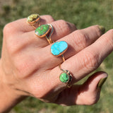 Sonoran Gold Turquoise + 14K Gold Ring • Size 6.5