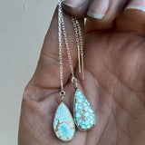 Number 8 Turquoise + Sterling Silver Threader Earrings
