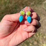 Palomino Turquoise + Blue Ridge Turquoise + Sterling Silver Earrings