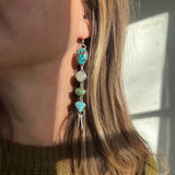Kingman Turquoise + Moonstone + Sonoran Gold Turquoise + No. 8 Turquoise + Sterling Silver Earrings