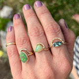 New Lander Variscite + 14K Gold Ring • Size 8