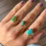 Royston Turquoise + 14K Gold Ring • Size 6.5