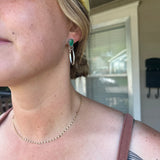 Royston Turquoise + Sterling Silver Hoop Earrings