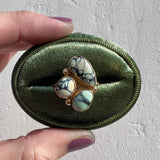 New Lander Variscite + 14K Gold Ring • Size 8