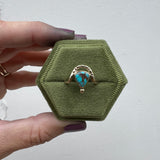 Royston Turquoise + 14K Gold Ring • Size 6.5