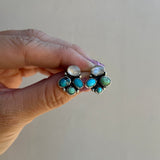 Turquoise + Moonstone + Sterling Silver Earrings