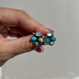 Turquoise + Moonstone + Sterling Silver Earrings
