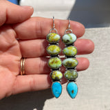 Palomino Turquoise + Blue Ridge Turquoise + Sterling Silver Earrings