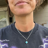 No. 8 Turquoise + Sterling Silver Pendant