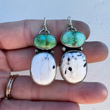 Sonoran Gold Turquoise + White Buffalo + Sterling Silver Earrings
