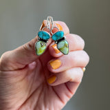 Palomino Turquoise + Whitewater Turquoise + Sterling Silver Earrings