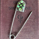 Sonoran Gold Turquoise + Sterling Silver + Stainless Steel Safety Pin