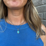 No. 8 Turquoise + Sterling Silver Pendant
