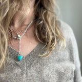 Turquoise + Sterling Silver Heart Necklace