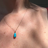 Sleeping Beauty Turquoise + 14k Gold Necklace