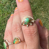 Royston Turquoise + 14K Gold Ring • Size 6