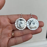 White Buffalo + Sterling Silver Earrings