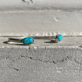 Emerald Valley Turquoise + Sterling Silver Reverse Stacker Cuff