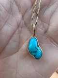 Sleeping Beauty Turquoise + 14k Gold Necklace