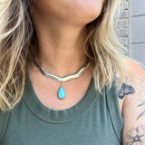 Sleeping Beauty Turquoise + Sterling Silver Cuff Necklace