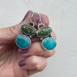 Sonoran Gold Turquoise + Kingman Turquoise + Sterling Silver Earrings