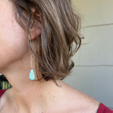 Number 8 Turquoise + Sterling Silver Threader Earrings