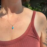 Sleeping Beauty Turquoise + 14k Gold Necklace