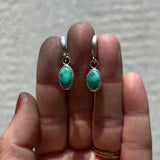 Emerald Valley Turquoise + Sterling Silver Huggie Earrings