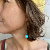 Royston Turquoise + Sterling Silver Threader Earrings