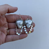 White Buffalo + Sterling Silver Earrings